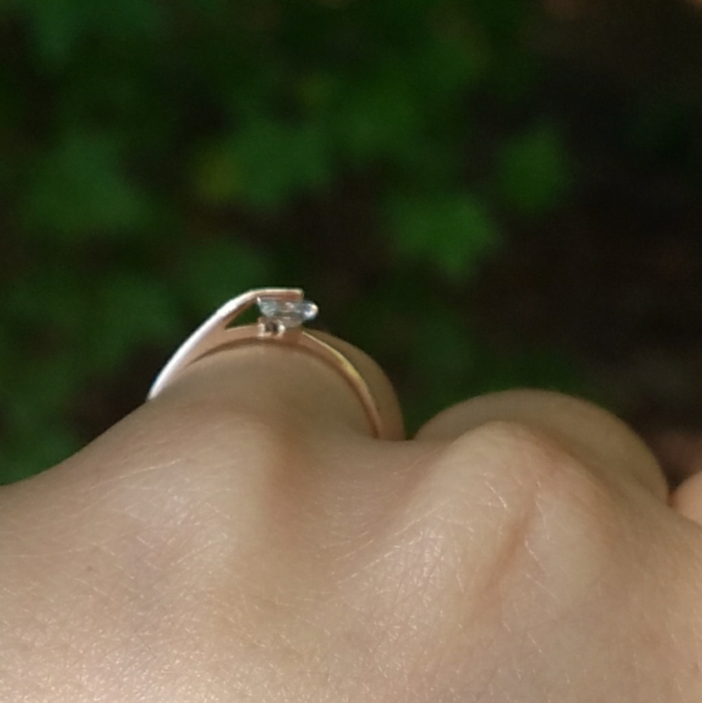 Dainty Rose Gold Square Rotating Diamond Ring - Picture 5 of 8